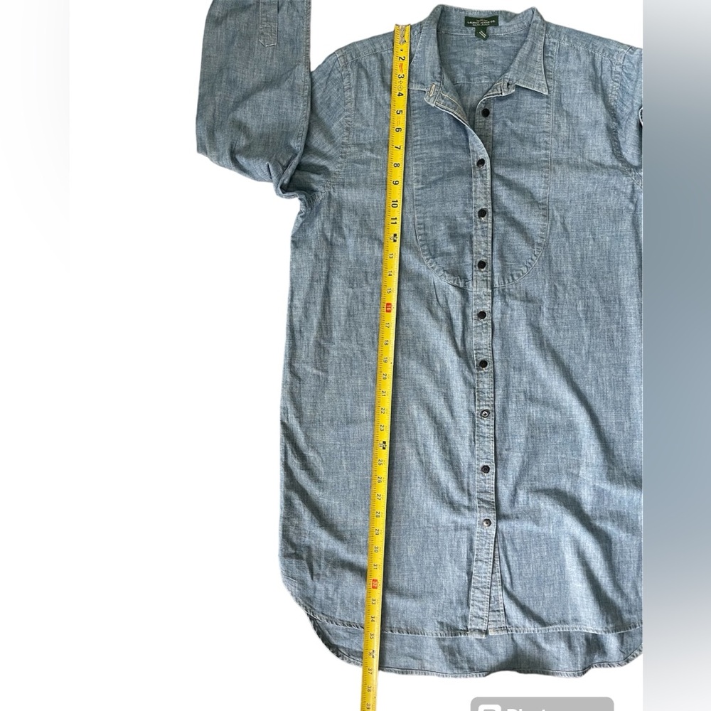 Lauren Ralph Lauren Denim Button Up Shirt Dress Size L - Picture 5 of 9